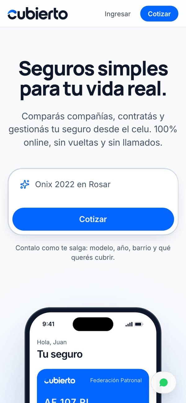 Cubierto en un celular