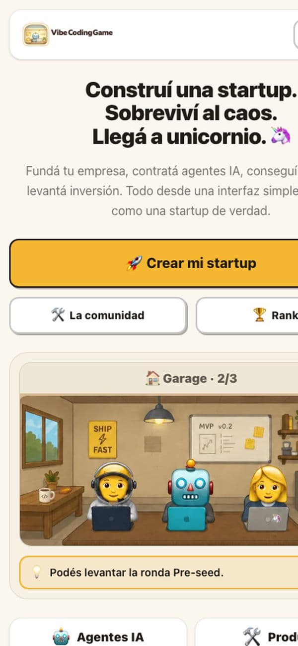 Startup Tycoon en un celular